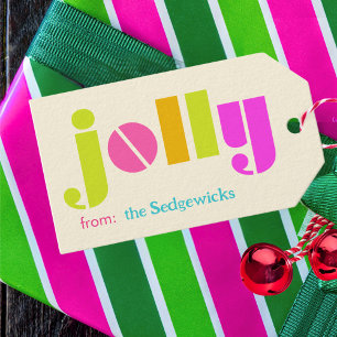jolly Modern Bold Colorful Personalized Rainbow Gift Tags