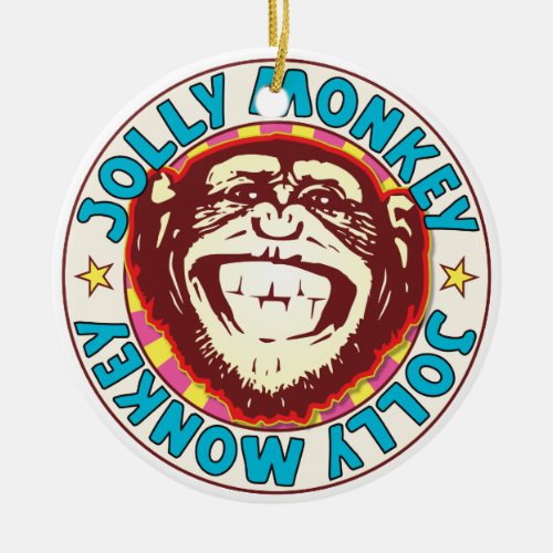 Jolly Monkey Ceramic Ornament