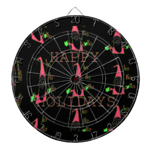 Jolly Mouse Santa: A Fun Holiday Illustration. Dartboard With Darts