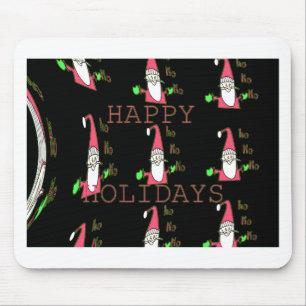 Jolly Mouse Santa: A Fun Holiday Illustration. Mouse Pad