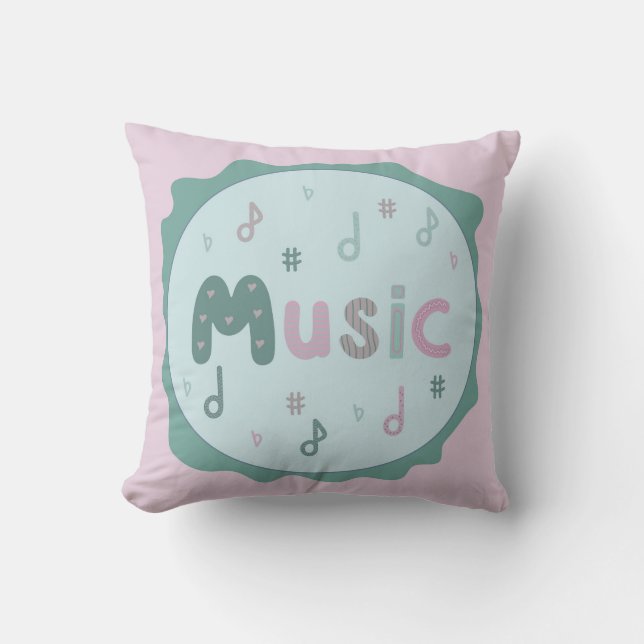 jolly music  throw pillow (Front)