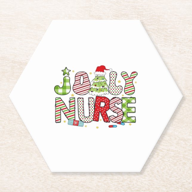 Jolly Nurse, Halloween Classic T-Shirt Paper Coaster (Front)