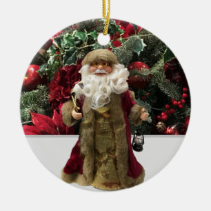 Jolly old fashioned Santa Ceramic Ornament
