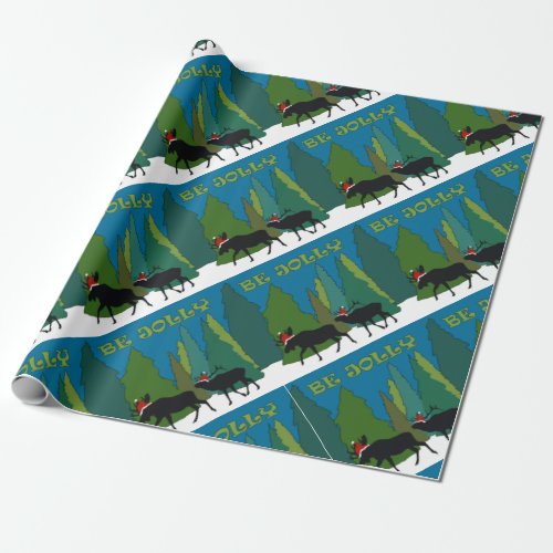 Jolly Old Moose and Elk Wrapping Paper