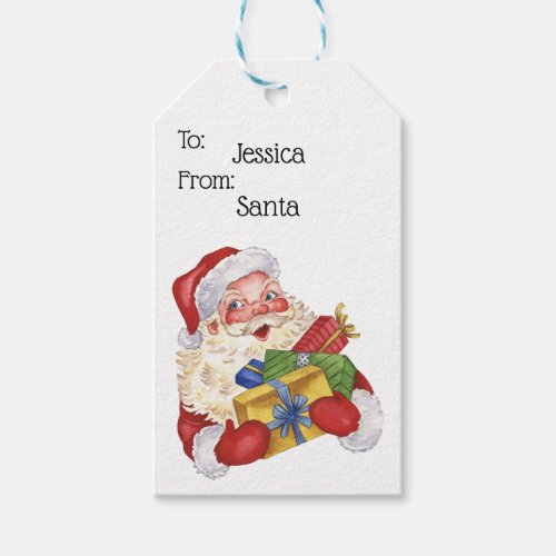 Jolly Old Santa Claus With Gifts Personalized Gift Gift Tags