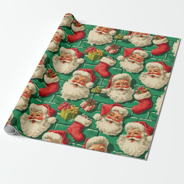 Jolly Old St. Nick's Wrapping Paper (Unrolled)