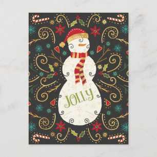 Jolly Otomi Holiday Snowman Postcard