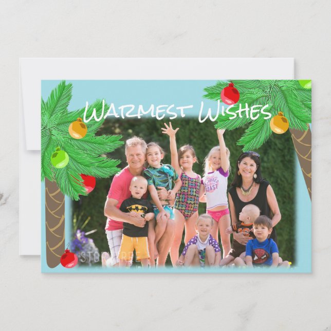 Jolly Palm Trees Tropical Holiday Greeting Card (Front)