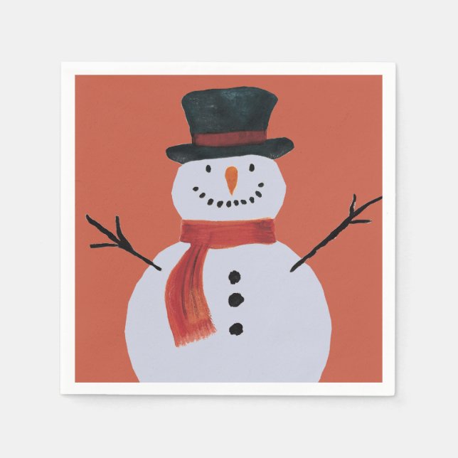 Jolly Party Snowman Napkins (Front)