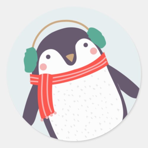 Jolly Penguin Classic Round Sticker