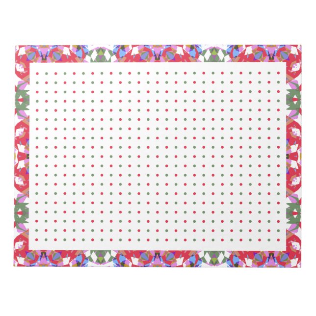 Jolly Red Cheerful Christmas Dot Grid BuJo Planner Notepad (Front)