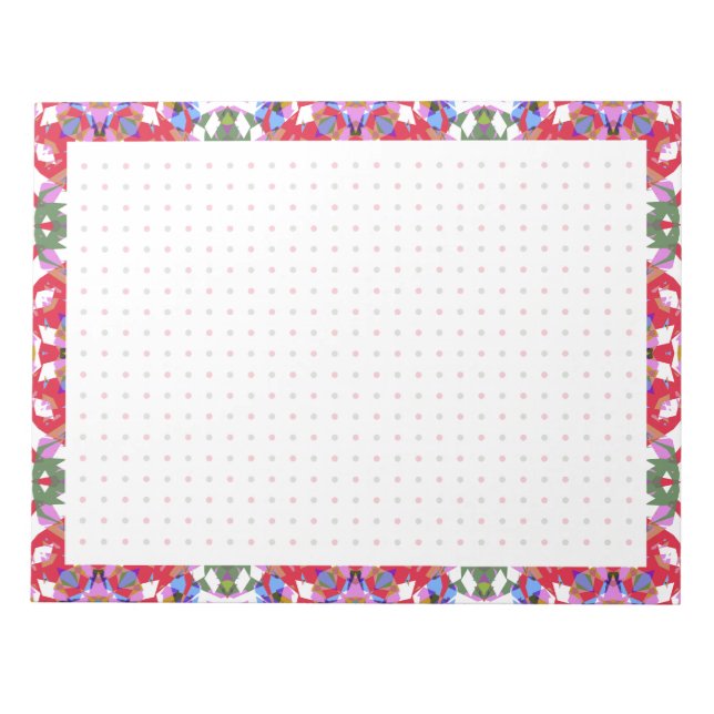Jolly Red Cheerful Christmas Dot Grid BuJo Planner Notepad (Front)