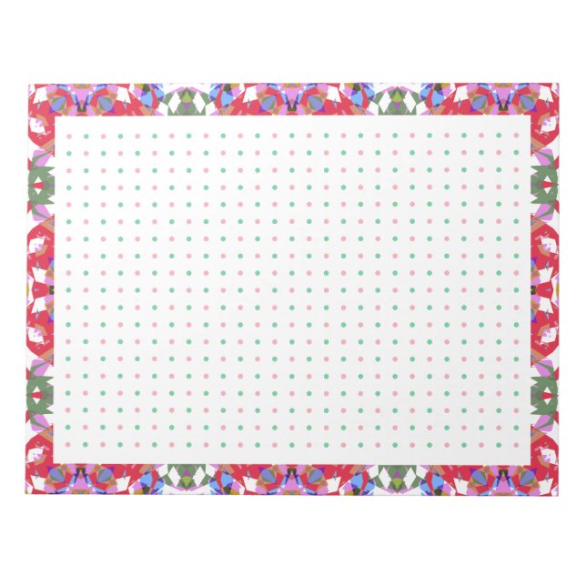 Jolly Red Cheerful Christmas Dot Grid BuJo Planner Notepad (Front)