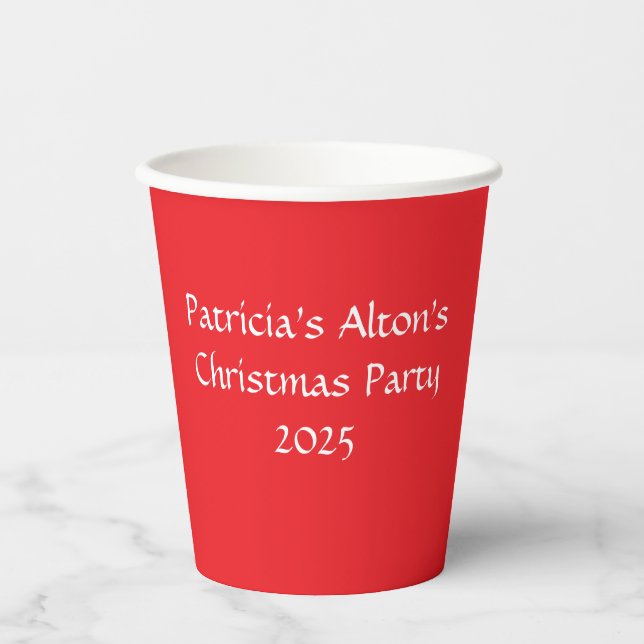 Jolly Red & White Christmas Party:  Paper Cups (Front)