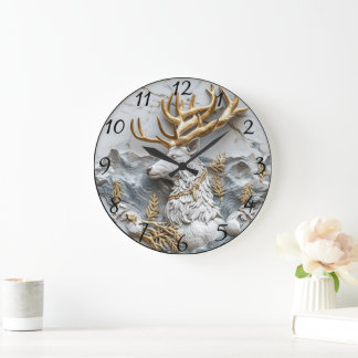 Jolly Reindeer Christmas Fun Large Clock