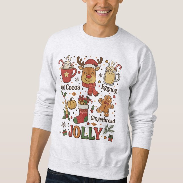 Jolly Retro Christmas Cartoon Sweatshirt (Front)
