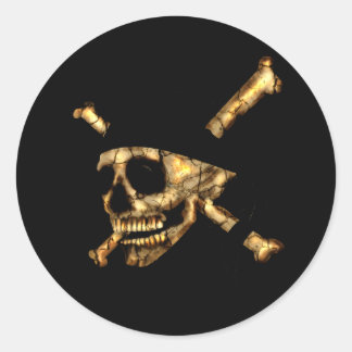 Jolly Roger #1-Burnt Classic Round Sticker