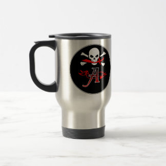 Jolly Roger A Monogram Initial Travel Mug