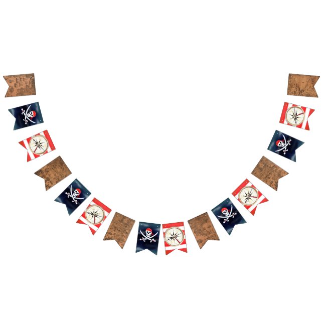 Jolly Roger Birthday Party Pirate Bunting Flags (All)