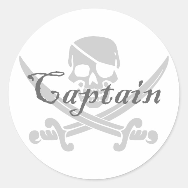 Jolly Roger Captain Classic Round Sticker (Front)