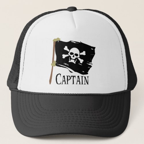 Jolly Roger Captain Trucker Hat