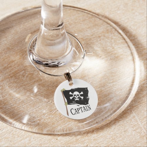 Jolly Roger _ Captain Wine Glass Charm