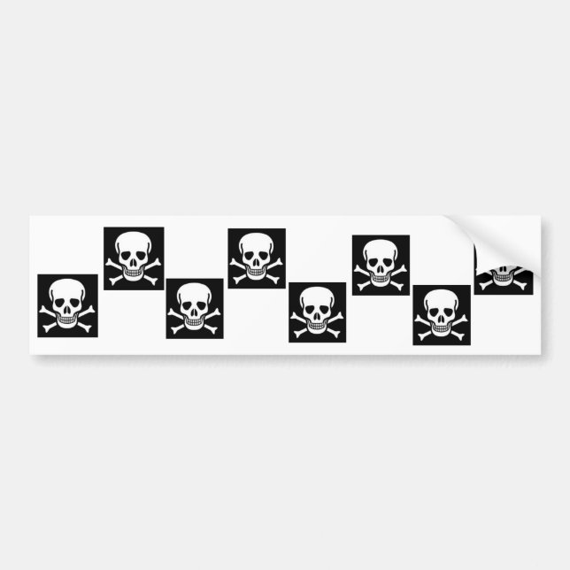 Jolly-Roger Checkered Bumper Sticker (Front)
