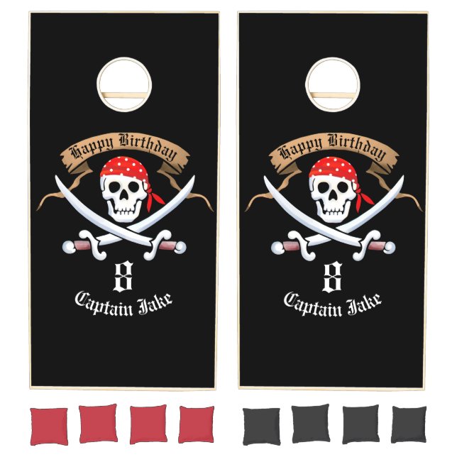 Jolly Roger Compass Pirate Party Cornhole Set (Set)