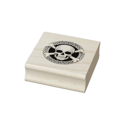 Jolly Roger cross bones and skull celtic knot Rubber Stamp