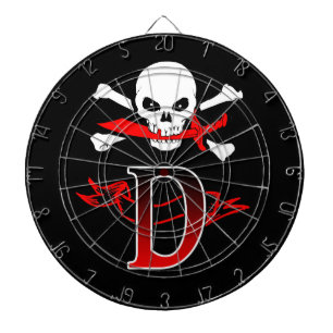 Jolly Roger D Monogram Initial Dart Board