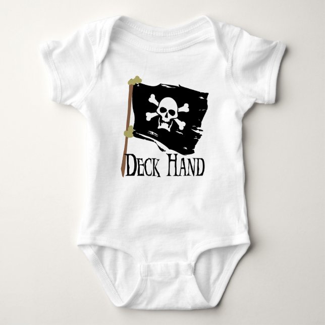 Jolly Roger Deck Hand Baby Bodysuit (Front)