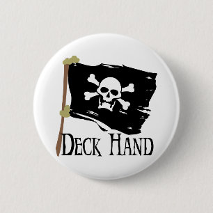 Jolly Roger Deck Hand Pinback Button