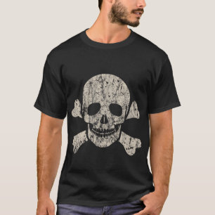 Jolly Roger Distressed Skull And Crossbones Pirate T-Shirt