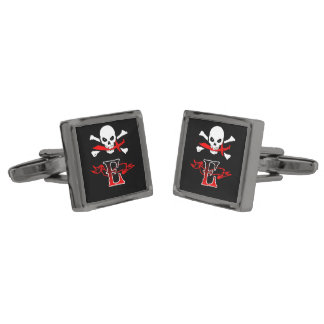 Jolly Roger E Monogram Initial Cufflinks