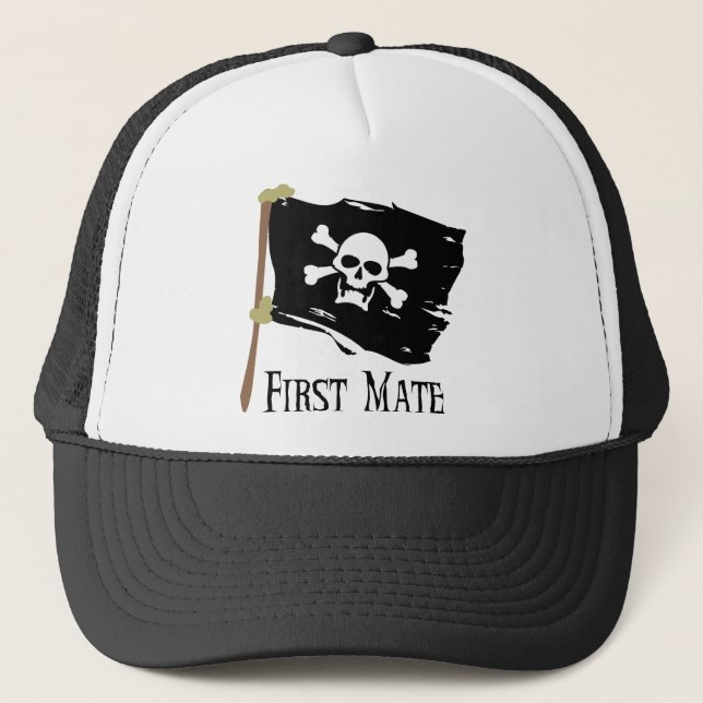 Jolly Roger First Mate Trucker Hat (Front)