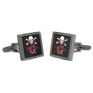 Jolly Roger G Monogram Initial Cufflinks