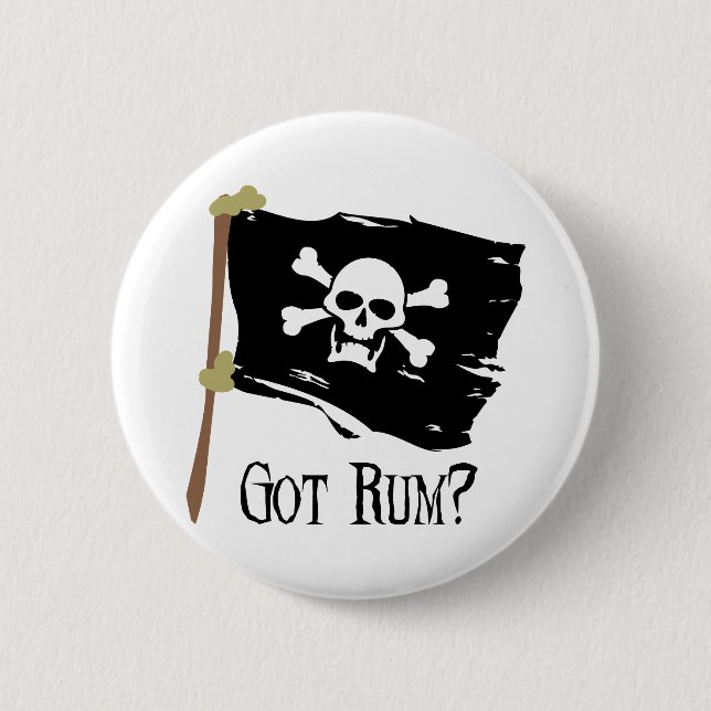 Jolly Roger Got Rum Pinback Button (Front)