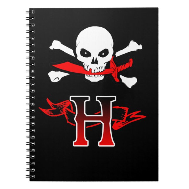 Jolly Roger H Monogram Initial Notebook (Front)