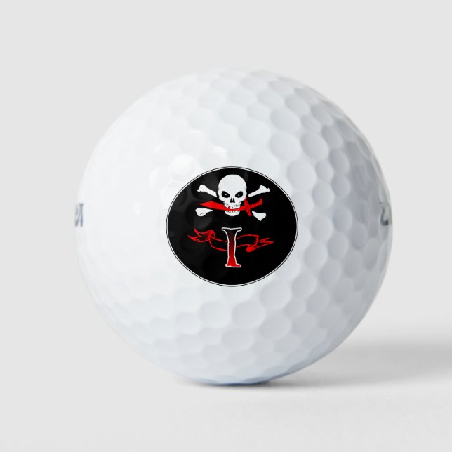 Jolly Roger I Monogram Initial Golf Balls (Front)