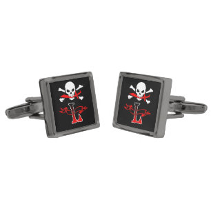 Jolly Roger L Monogram Initial Cufflinks