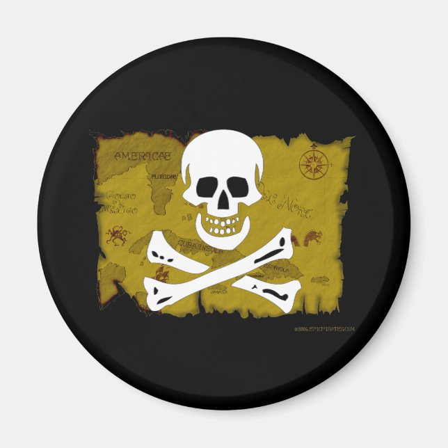 Jolly Roger Map #3 Magnet (Front)