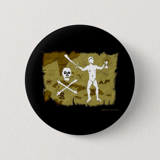 Jolly Roger Map # 5 Pinback Button (Front)