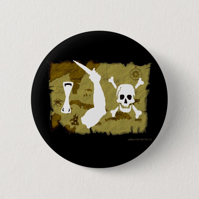 Jolly Roger Map #7 Pinback Button (Front)