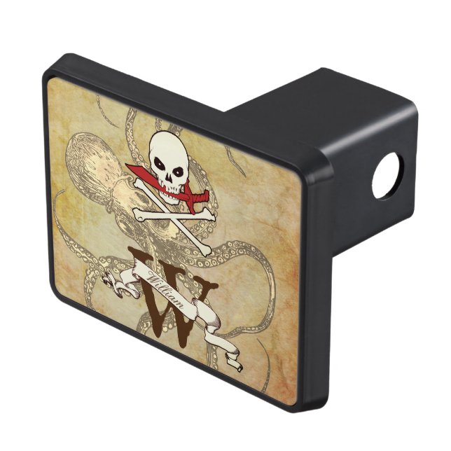 Jolly Roger Monogram Initial  Hitch Cover (Top Right)