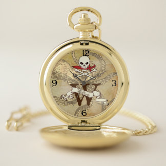 Jolly Roger Monogram Initial Pocket Watch