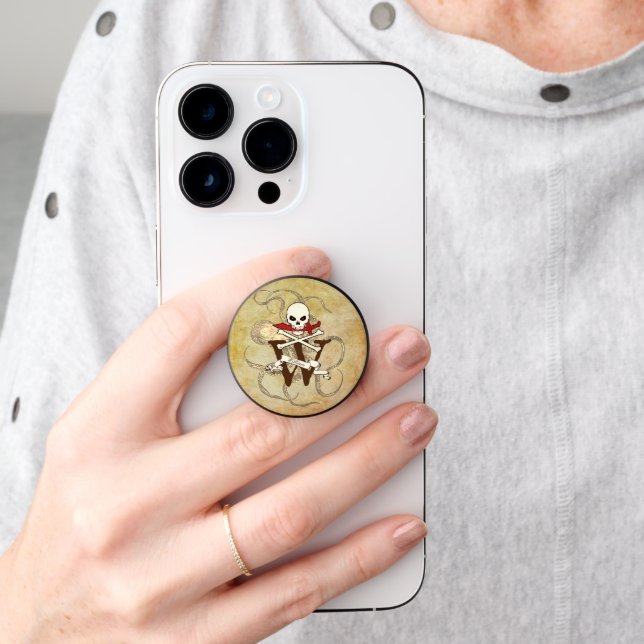 Jolly Roger Monogram Initial PopSocket (Hand)