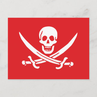 Jolly Roger of Calico Jack Rackham (RED) Postcard