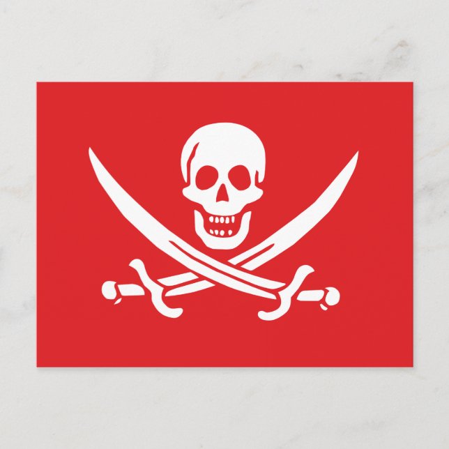 Jolly Roger of Calico Jack Rackham (RED) Postcard (Front)