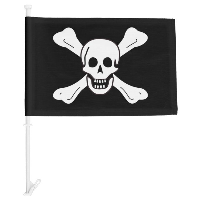 Jolly Roger of Pirate Richard Worley Car Flag (Front)