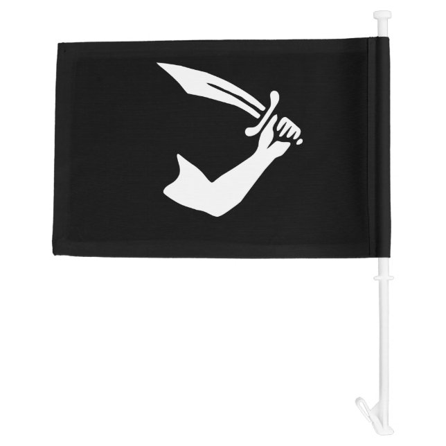 Jolly Roger of Pirate Thomas Tew Car Flag (Back)